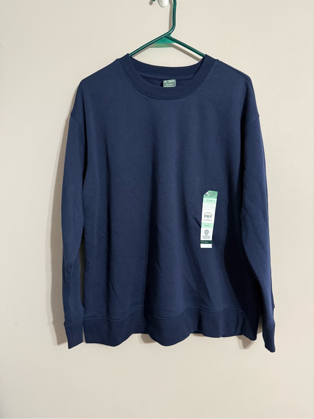 Terra & Sky Women’s Dark Navy Blue Fleece Sweatshirt 0X (14w)